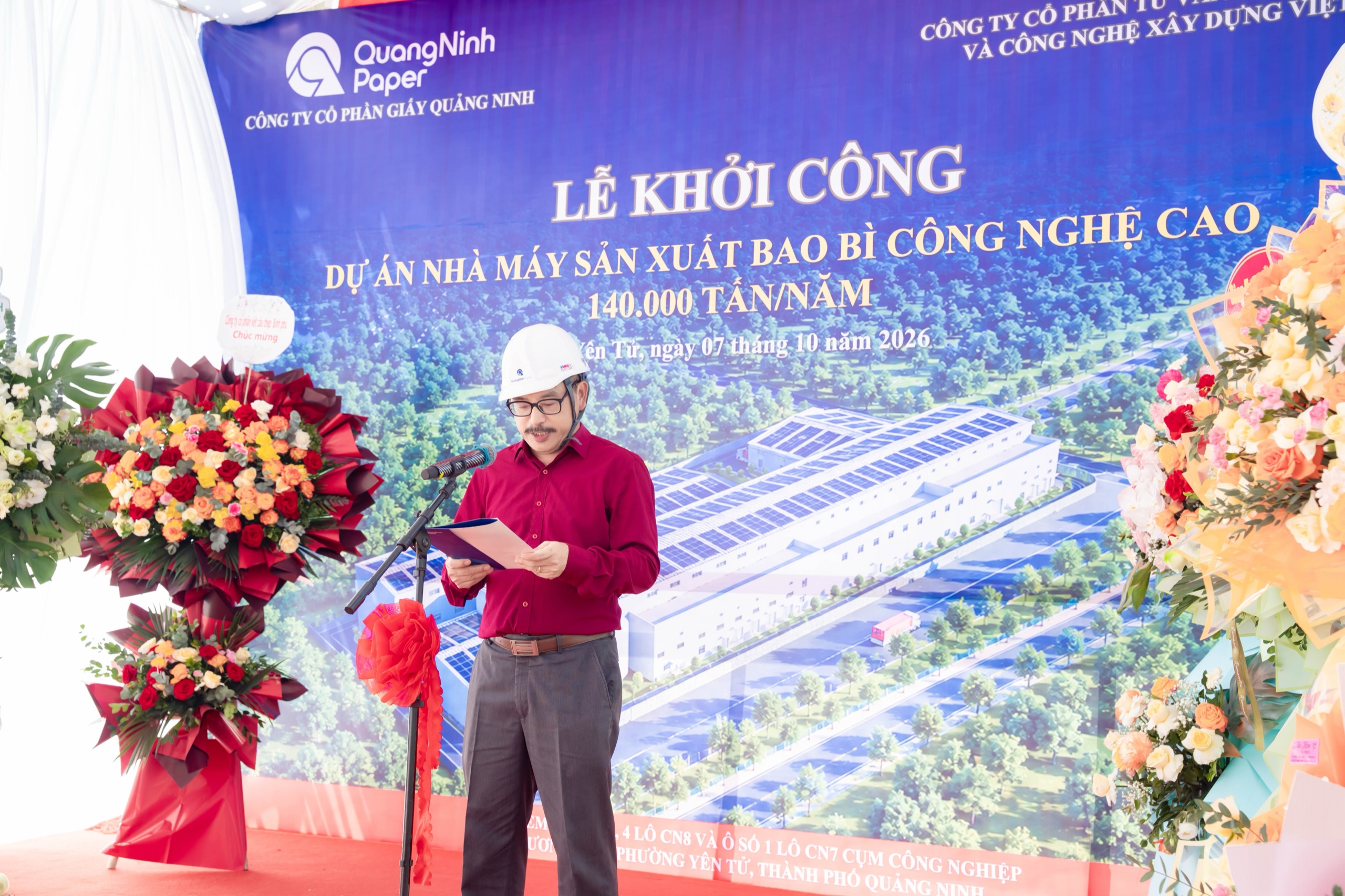 Phát biểu tại lễ khởi công Nhà máy sản xuất giấy bao bì công nghệ cao